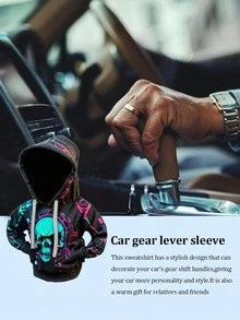 1 Buah Sarung Tuas Persneling Mobil Kreatif dengan Tudung, Pelindung Tuas Persneling Anti Keringat dengan Cetakan Lucu, Pelapis Lembut untuk Dekorasi Interior Mobil, Mudah Dipasang & Dicuci, Universal untuk Sebagian Besar Kendaraan - A - View 6