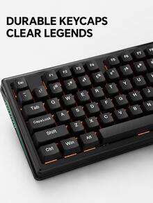Teclado Gaming Lenovo K280 Inalámbrico de Tres Modos con Retroiluminación RGB Bluetooth 2.4G, Teclado Mecánico Compacto de 97 Teclas con Perilla de Volumen, Compatible con PC, Mac y Tableta - Ver 6