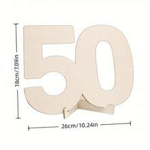 1pc Wooden Number Guest Sign-In Decor, 18/20/25/30/40/50/60/70/80th Birthday And Wedding Anniversary Decoration, Customizable With Name And Wishes, Suitable For Party Table Centerpiece, Photo Prop And Personalized Message - A - View 13