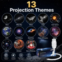 Car Roof Starry Sky Projection Light, 13 Slides USB Gooseneck Night Light, RGB Ambient Light + Focus Ring For Car Interior, 360° Bendable, Plug And Play, Suitable For Car, Home, Camping, Bedroom, Home Decor, Sleep Aid - Multi-color light - View 4