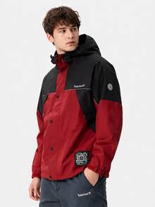 Timberland New Men's Outdoor Hiking Climbing Sports Softshell Hooded Jacket - Red/Black - View 3