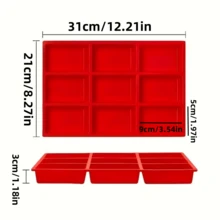 1/2PCS Multi-Purpose 9-Cavity Rectangular Silicone Bread Mold, Suitable For Oven And Air Fryer. Integrated 9-Grid Design, Applicable For Pound Cake, Toast, Pastry, Meat Cake, Fruit Cake. Soft Non-Stick Material, Easy And Complete Demolding, Not Easily Damaged. Smooth Surface, Clean With Water After Use, Reusable. Suitable For Home Baking, Flexible Texture, Can Be Rolled And Stored, Does Not Occupy Cabinet Space. Practical DIY Baking Tool For Home Kitchen, Beginners Can Easily Make Delicious Baked Treats. - View 3