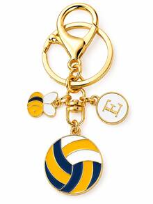 Personalized Volleyball Keychain Gift, Suitable For Girls, Bags, Car Decor, Back To School Gift Choice, Women's Keychain, Sports Style Volleyball Bee Keychain, Car Keychain, Key Chain, Holiday Gift, Daily And Holiday Accessory - Volleyball Bee - View 2
