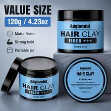 Adglamful Men's Styling Clay, Natural Fresh Scent Matte Hair Wax 120g, Suitable For Creating Voluminous, Dry Styling, Long-Lasting Hold, Lightweight And Non-Sticky, Creating Natural Texture Effect Matte Hair Wax - Mud - View 7
