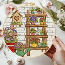 1PC 20*20cm/7.9*7.9in,Architecture And Animals Embroidery Kit, DIY Handmade Embroidery Set For Adult Beginners, Home Gift, Women's Sewing Gift, Including User Manual, Printed Pattern Fabric, Embroidery Frame, Needle And Thread. - Architecture - View 15