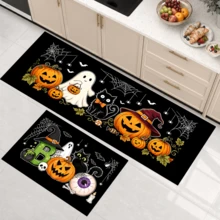 1pc, Cartoon Ghost Black Cat Pumpkin Pattern Printed Diatomaceous Earth Kitchen Mat, Halloween, Can Be Used As Halloween Gift, Halloween Decoration, Absorbent Kitchen Floor Mat, Kitchen Rug, Long Strip Foot Mat, Sink Front Mat, Suitable For Kitchen, Bathroom, Entryway, Hallway, Laundry Room And Home Decor - Multicolor - View 6