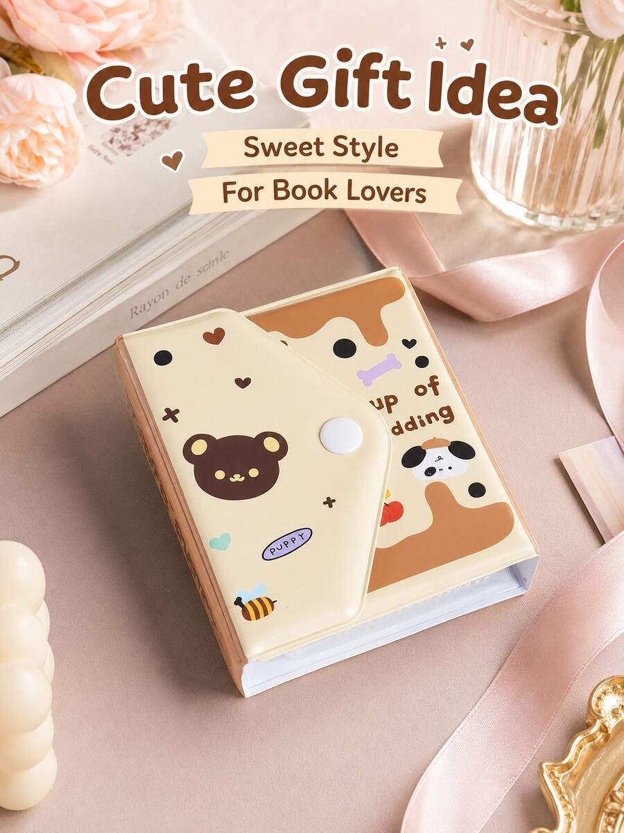 1pc Kawaii Cartoon Bear Puppy Mini Photo Album With Snap Button ...