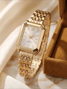 Women's Quartz Watch And Jewelry Set, Elegant Dial, Suitable For Daily Wear, Party Decoration, Or As A Mother's Day, Valentine's Day Gift - Gold - View 5