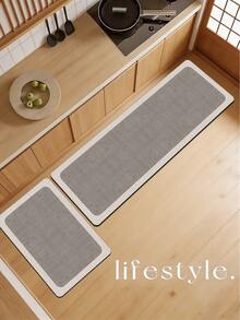1pc Elegant Unique Pattern Kitchen Mat, 3.5mm Soft Rubber Material, Absorbent And Easy To Clean, Suitable For Hallway, Bathroom, Living Room, Outdoor Door Mat And Toilet, All-Year Use, Suitable For Various Holidays - Multicolor - View 2