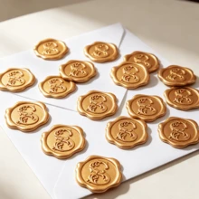 25 PCS 3D Embossed Iris Flower & Letter S Pattern Wax Seal Stickers, Self-Adhesive Wax Seals For Wedding Invitations, Envelopes, Gift Wrapping, Christmas Cards & Scrapbooking - Letter S - View 8
