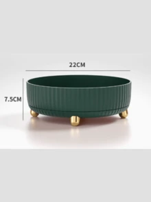 1pc Large Capacity Multi-Function Rotating Storage Box - Heavy Duty Plastic Organizer Tray With Gold Legs, Suitable For Bathroom, Kitchen, Office, Living Room - Space-Saving Modern Decorative Centerpiece With Rounded Edges - Multicolor - View 5