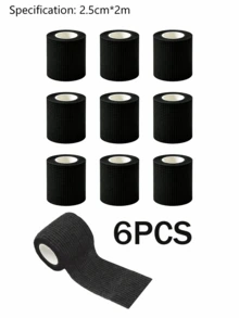 24/12/8/6/3/1 Rolls 2.5cm*2m Self-Adhesive Bandage, Good Breathability, Elastic Sports Self-Adhesive Tape - Black - View 13