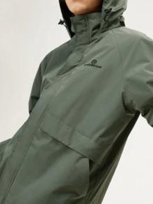 CAMEL CROWN Men's Hooded Windproof And Waterproof Jacket For Outdoor Use, Couple Style - Lake Tea Green - View 2