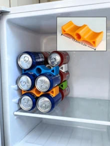 Stackable Soda Can Organizer Rack, Non-Slip Beverage Can Storage Rack, Space-Saving Beverage Can Dispenser, Suitable For Refrigerator, Kitchen Cabinet And Pantry - Multicolor - View 5