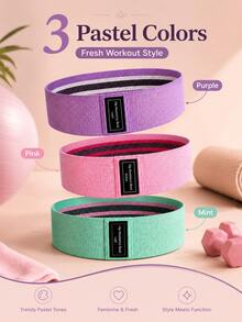 This 3-Color Fabric Elastic Resistance Band Features A Loop Design, Suitable For Various Exercises Like Squats And Side Steps. It's Ideal For Fitness And Helps Complete Various Strength Training Movements For Hips And Legs. - Multicolor - View 6