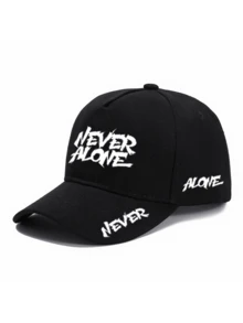 1件/2件裝「Never Alone」標語字母圖案印花中性彎帽簷棒球帽與斜跨包，街頭時尚戶外運動棒球帽與包，可調節，送給自己或朋友的禮物 - 彩色 - 查看 6