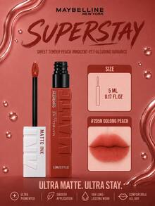 Maybelline Super Stay Matte Liquid Lipstick #205N 5ml, Ultra High Pigmentation, Long-Lasting Wear, Rich Matte Finish, Easy Lip Contouring, Subtle Vanilla Scent, Easy Application, Suitable For All Skin Types - Maybelline Super Stay Matte Liquid Lipstick 205N - View 2
