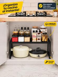 Expandable Double-Layer Oven/Microwave Rack, Expandable Microwave Stand, Kitchen Utensil And Cutlery Rack, Storage Rack For Pantry, Countertop, Cafe, Office And Bedroom. - View 3