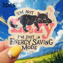 Black Cat Mode, Perfectly Captures The Lying Flat Mindset, Full Resonance Waterproof Vinyl Sticker - Durable Smooth Surface, Self-Adhesive Bumper Sticker, Suitable For Cars, Windows, Laptops, Trucks, Water Bottles - Multi-Functional Durable Design, Car Sticker - Vinyl - View 13