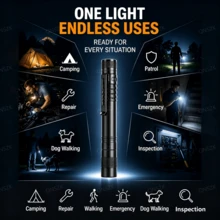 2pcs Mini LED Pen Light Flashlight, Compact High Brightness Aluminum Alloy Flashlight With Belt Clip, Suitable For Outdoor Camping, Hiking, Fishing, Daily Use, AAA Battery Powered, Batteries Not Included - LED Flashlights - View 11