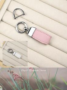Multi‑Color Pink Car Key Fob Cover With Key Ring,Drop‑Proof Shell,Bag Decoration,Xmas Birthday Gift,Sweet Accessory For Ladies - Multicolor - View 2