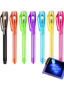 12pcs-Invisible Ink Pens, Disappearing Magic Secret Markers, Spy Pens For Secret Messages, Escape Room, Birthday, Easter, Valentine's Day Gifts, Suitable For Students, Party Favors, Christmas And Christmas Stocking Fillers, Classroom Rewards - Multi-color - View 2