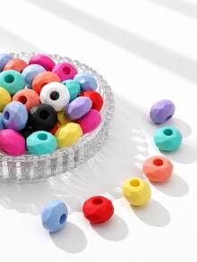 30pcs Candy Matte Multicolor Large Hole Rondelle Faceted Beads Acrylic Loose Beads For Bracelet Phone Chain Craft - Multicolor - View 3