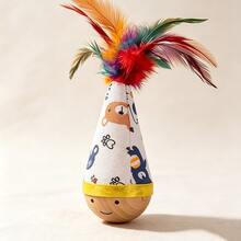 Wobble Cat Toy Self-Entertainment Boredom Buster Energy-Consuming Feather Teaser Wand Cat Toy Ball Pet Supplies - View 10