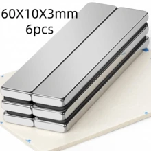 60x10x3mm 釹鐵硼強力磁條，重型稀土磁條附雙面背膠，強力金屬長方形磁鐵，適用於門、冰箱、辦公室、廚房 - 60X10X3mm-銀色 - 查看 7