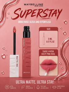 Maybelline 美寶詩 Super Stay 啞光液態唇膏 #405N 5ml，超高顯色度，長效持久，濃郁啞光妝效，易於勾勒唇形，淡淡香草味，易於塗抹，適合所有膚色 - 美寶蓮巨持色 霧面液體唇膏 405N - 查看 2