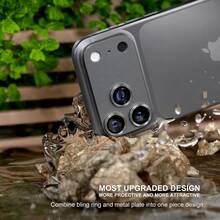 CASECOPS 1片石墨灰 AR 相機鏡頭螢幕保護貼，適用於 iPhone 18 Pro Max/18 Pro，藍寶石強化玻璃鏡頭蓋附鋁合金金屬片，99% 高透明度，HD 清晰拍照品質，抗眩光夜拍，防刮耐衝擊，相容手機殼，易安裝，全方位相機保護，一體式後鏡頭保護蓋 - 石墨灰 - 查看 3