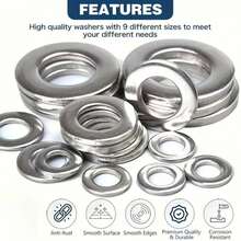 100/600pcs Metal Flat Washer Assortment Set With Storage Box, M2-M12 Multiple Sizes, For Bolt And Screw Fastening, Industrial Equipment Maintenance And Daily Home Maintenance - A - View 4