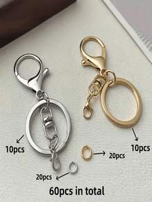30pcs Stainless Steel Key Rings - Multi-Functional Car And Bag Accessories Hooks, Suitable For DIY Handmade Projects Fashionable Keychains - Keychain - View 13