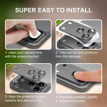 CASECOPS 1片石墨灰 AR 相機鏡頭螢幕保護貼，適用於 iPhone 18 Pro Max/18 Pro，藍寶石強化玻璃鏡頭蓋附鋁合金金屬片，99% 高透明度，HD 清晰拍照品質，抗眩光夜拍，防刮耐衝擊，相容手機殼，易安裝，全方位相機保護，一體式後鏡頭保護蓋 - 石墨灰 - 查看 8
