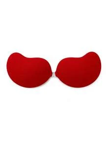 2/1 Pair Red Sticky Bra For Women, Strapless Push Up Adhesive Bra, Backless Invisible Lingerie For Wedding Dresses, Party & Evening Wear - Red - View 15