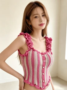 Women Midi Dresses - 粉紅色 2 - 查看 5