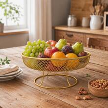 1pc Creative Metal Fruit Storage Basket - Durable And Lightweight, Suitable For Kitchen, Pantry Or Dining Table Organization, Perfect For Storing Fruits, Vegetables, Snacks And Home Decor - Multicolor - View 11