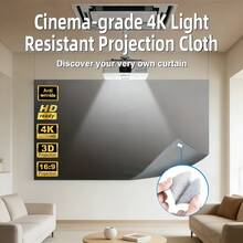 Portable Projector Screen 16:9 4K Reflective Fabric Suitable For 1LCD Series Movie Video Home Projector No-Drill Projection Screen - View 2