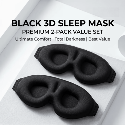 1 miếng mặt nạ ngủ 3D ôm sát, mặt nạ che mắt bằng mút nhớ mềm chống ánh sáng, điều chỉnh được, không gây áp lực, thoải mái, phù hợp cho du lịch, chợp mắt, ngủ đêm, dùng tại nhà và văn phòng