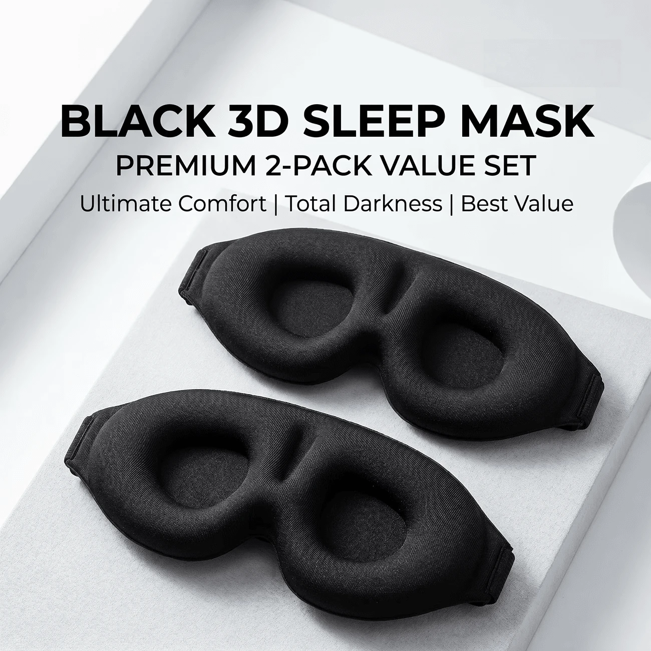 1pc 3D Contoured Sleep Eye Mask, Soft Memory Foam Light-Blocking Eye Mask, Adjustable Zero Pressure Eye Mask, Comfortable Eye Mask, Suitable For Travel Napping, Night Sleep, Home And Office - Sleep Mask - View 1