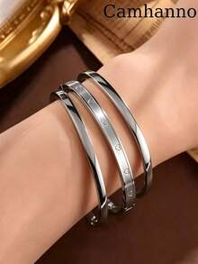 Camhanno 3件組 Wrist Trio 女款 18K 金色不鏽鋼疊戴三件式手鍊套組 - 多色5 - 查看 2