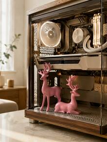 1 buah Braket Penyangga GPU Berbentuk Rusa dari Resin, Dudukan Kartu Grafis Warna Pink dan Braket Anti-Kendur, Dekorasi Casing PC Gaming, Stand Display Desktop, Aksesoris Komputer dan Dekorasi Ruang Gaming - Rusa merah muda - View 9