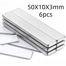 Batang Magnet Neodymium Kuat 50x10x3mm, Strip Magnetik Tahan Lama dari Logam Tanah Jarang dengan Perekat Dua Sisi, Magnet Persegi Panjang Logam yang Kuat untuk Pintu, Kulkas, Kantor, Dapur - 50X10X3mm-Perak - View 9