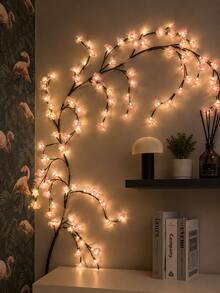1pc Cherry Blossom Branch LED String Lights, USB Powered, 8 Flashing Modes, Soft And Bendable, Suitable For Indoor/Outdoor Spring/Summer Decoration, Living Room, Bedroom, Wall, Wedding, Party, Valentine's Day, Birthday And Graduation Gift - Warm white light - View 10