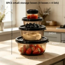 Set Wadah Penyimpanan Makanan Moradi Tone 14 Buah (7 Wadah + 7 Tutup) | Bahan PP | Segel Anti Bocor | Dapat Ditumpuk & Disusun | Berbagai Ukuran 50ml-2500ml | Penyimpanan Dapur - MultiWarna - View 15