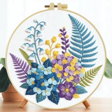 1 قطعة 20*20 سم/7.9*7.9 بوصة، طقم تطريز حياة ساكنة للزهور، مجموعة تطريز يدوية DIY للمبتدئين البالغين، هدية منزلية، هدية خياطة للنساء، تشمل دليل المستخدم، قماش مطبوع بالنمط، إطار التطريز، الإبرة والخيط. - طبيعة صامتة للزهور - مشاهدة 15