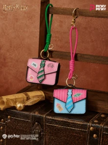 Harry Potter 1Pc Mini Bag Charm Keychain Leather Earphone Case Pouch Compatible With AirPods 1 2 3 Pro Magic School Coin Purse Gift For Girls Women - Multicolor - View 4