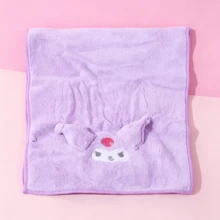 Miniso Sanrio Kuromi Coral Fleece Hand Towel Soft Face Towel Home Use Kitchen Water Absorbing Quick-Drying Wall-Hanging Towel - Purple - View 6