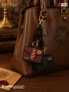Harry Potter 1Pc Mini Bag Charm Keychain Leather Earphone Case Pouch Compatible With AirPods 1 2 3 Pro Magic School Coin Purse Gift For Girls Women - Multicolor - View 3