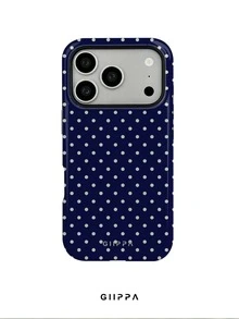 GIIPPA 1pc Fashionable New Phone Case, Blue Polka Dot Pattern Design, Full Coverage Hard Shell Design, Suitable For 11/12/13/14/15/14/15/16/17/AIR/Pro/Pro Max/Plus, This High-End, Fashionable And Fun Phone Case Is Suitable For Men And Women To Wear, Ideal Gift For Girlfriend On Easter, Spring, Wedding Season And Birthday - Multicolor - View 8